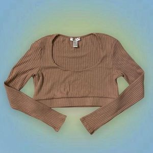 revamped cropped ribbed longsleeve